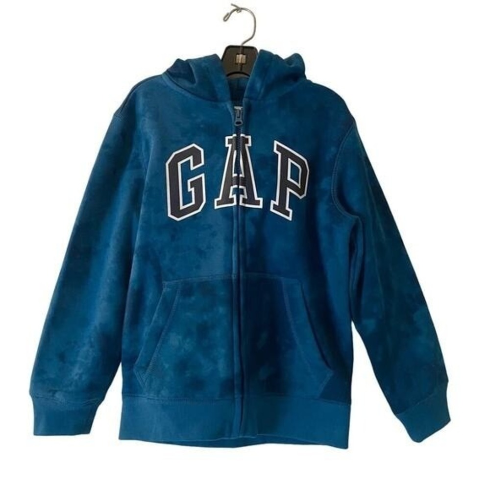 Gap Kids Hoodie Boys Small Tie Dye Full Zip Logo Sweatshirt Skater School - Picture 1 of 8